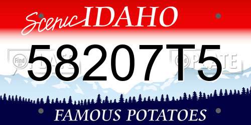 58207T5 Idaho License Plate