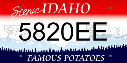 5820EE Idaho License Plate