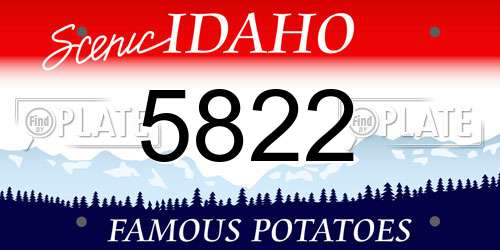 5822 Idaho License Plate