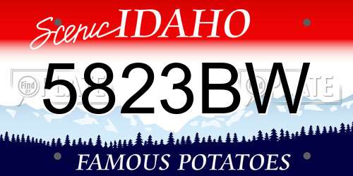 5823BW Idaho License Plate