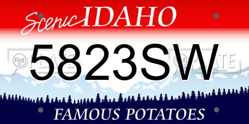 5823SW Idaho License Plate