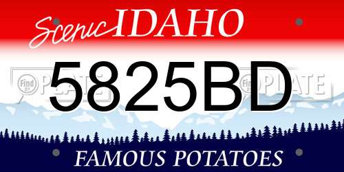 5825BD Idaho License Plate