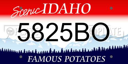 5825BO Idaho License Plate