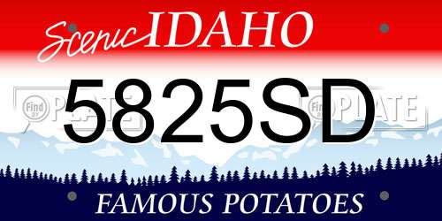 5825SD Idaho License Plate