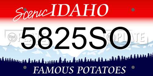 5825SO Idaho License Plate