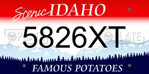 5826XT Idaho License Plate