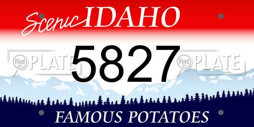 5827 Idaho License Plate