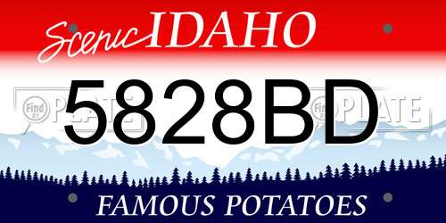 5828BD Idaho License Plate