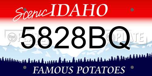 5828BQ Idaho License Plate