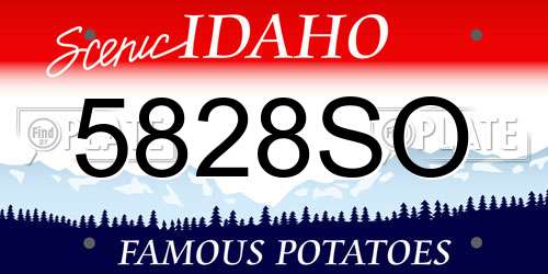 5828SO Idaho License Plate