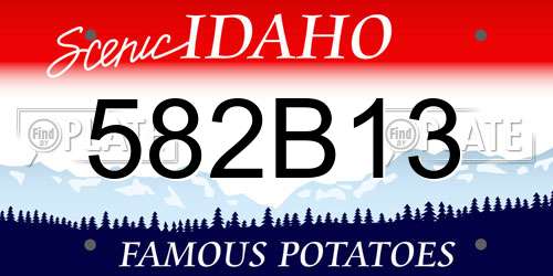 582B13 Idaho License Plate