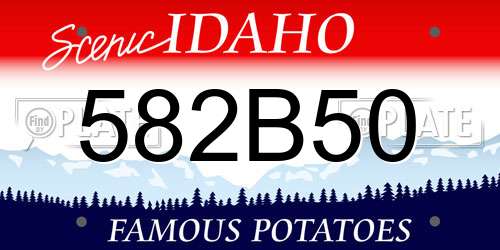 582B50 Idaho License Plate