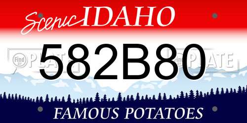 582B80 Idaho License Plate