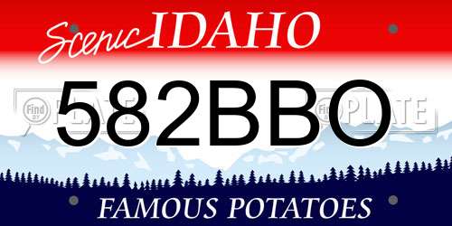 582BBO Idaho License Plate
