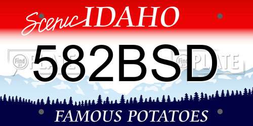 582BSD Idaho License Plate