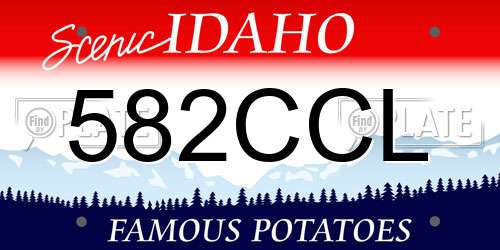 582CCL Idaho License Plate