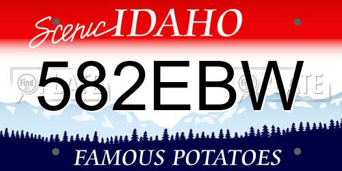 582EBW Idaho License Plate