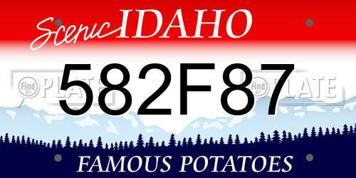 582F87 Idaho License Plate