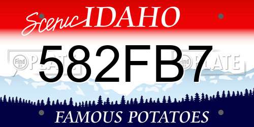 582FB7 Idaho License Plate