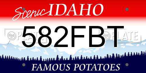 582FBT Idaho License Plate