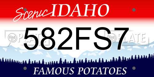 582FS7 Idaho License Plate