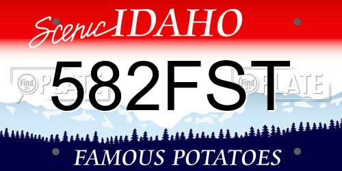 582FST Idaho License Plate