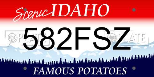 582FSZ Idaho License Plate