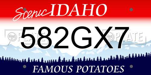 582GX7 Idaho License Plate