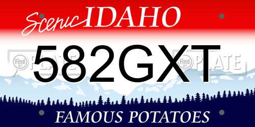 582GXT Idaho License Plate