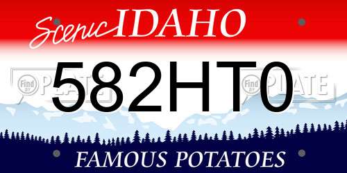582HT0 Idaho License Plate
