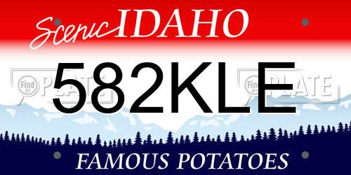 582KLE Idaho License Plate