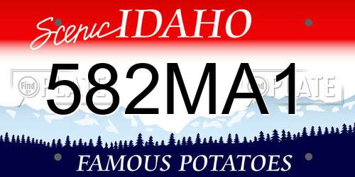 582MA1 Idaho License Plate