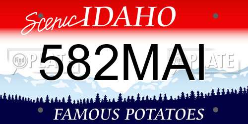 582MAI Idaho License Plate