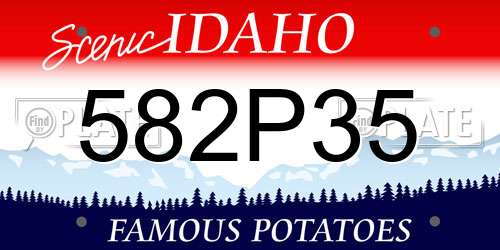 582P35 Idaho License Plate