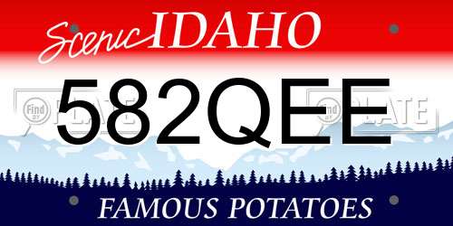 582QEE Idaho License Plate