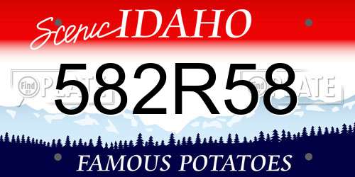 582R58 Idaho License Plate