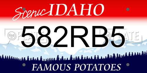 582RB5 Idaho License Plate
