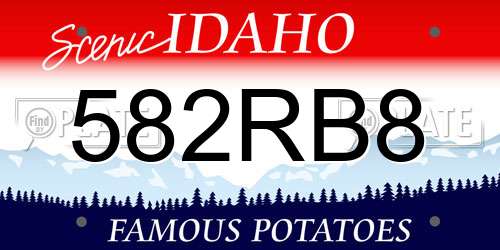 582RB8 Idaho License Plate