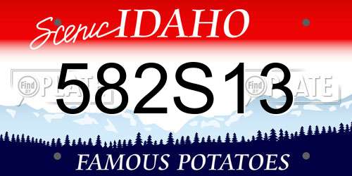 582S13 Idaho License Plate