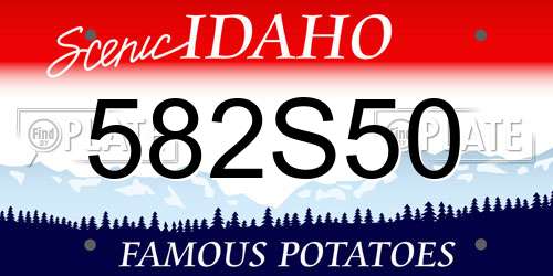 582S50 Idaho License Plate