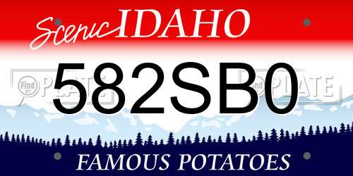582SB0 Idaho License Plate