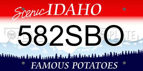 582SBO Idaho License Plate