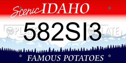 582SI3 Idaho License Plate