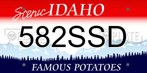 582SSD Idaho License Plate