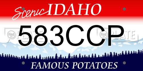583CCP Idaho License Plate
