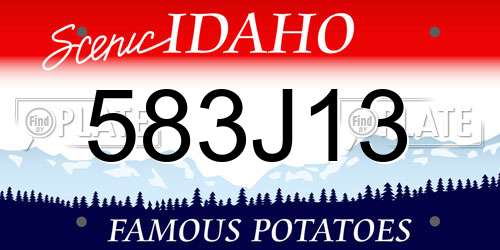 583J13 Idaho License Plate