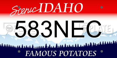 583NEC Idaho License Plate