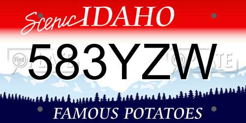 583YZW Idaho License Plate