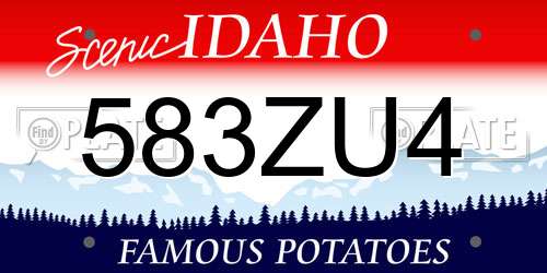 583ZU4 Idaho License Plate