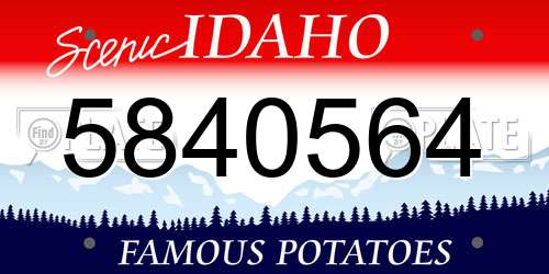 5840564 Idaho License Plate